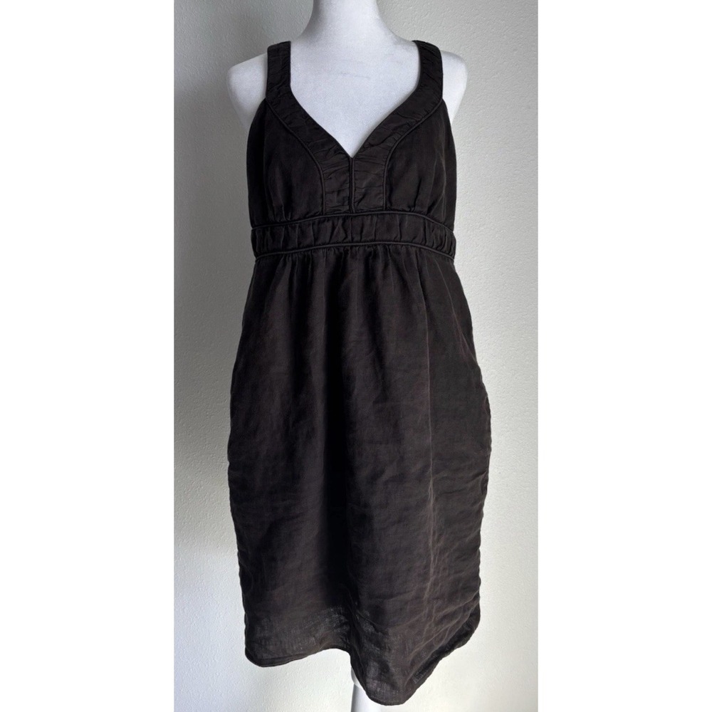 Banana Republic Dark Brown V-Neck Midi Dress
